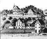 Schlossansichten<br>Landvogteischloss um 1790<br>Zeichnung von Heinrich Thomann  