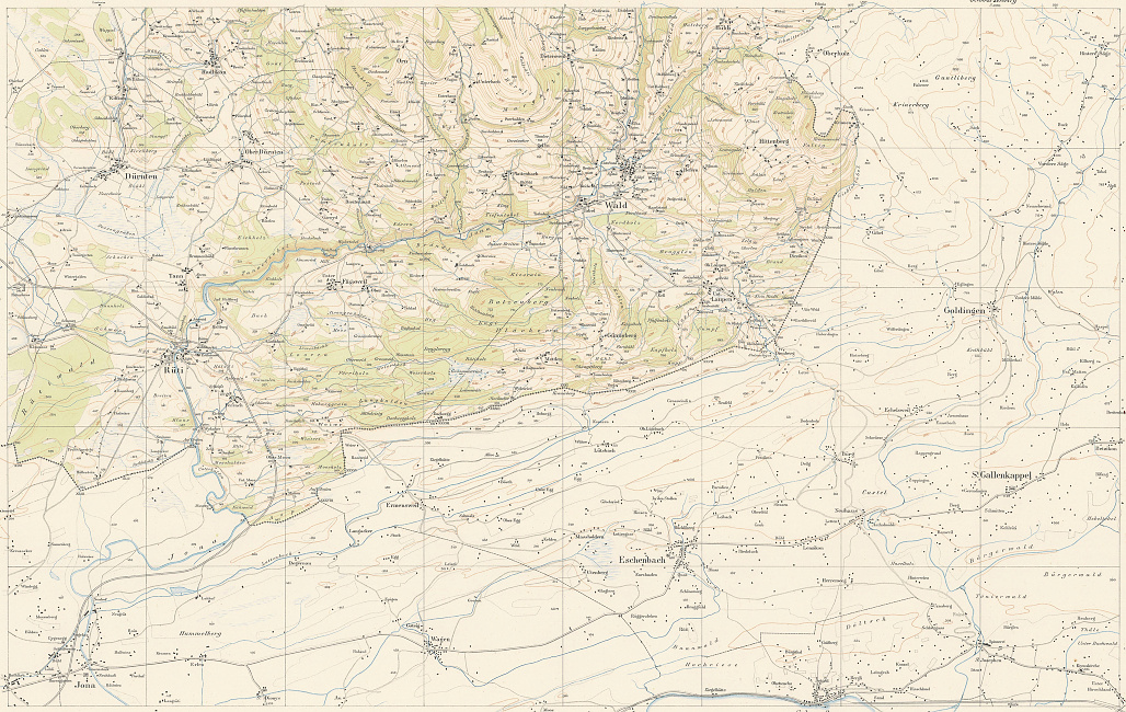Karten 1:25'000 von Johannes Wild, Richterswil, erstellt 1843-18