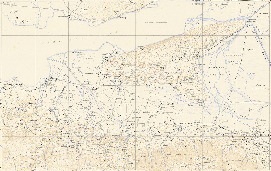 Karten 1:25'000 von Johannes Wild, Richterswil, erstellt 1843-18